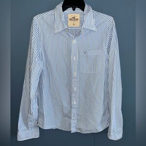 Men’s or Women’s Hollister Long Sleeve Button Up•XL•Blue & White